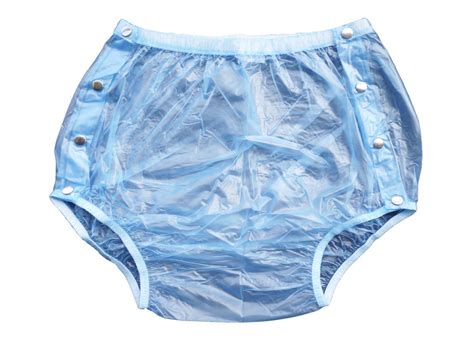 Generous Cut/Fit for Use with Cloth or Disposable Diapers - Size: Medium Fits 32-36 Inches on Amazon. . Snap on plastic pants